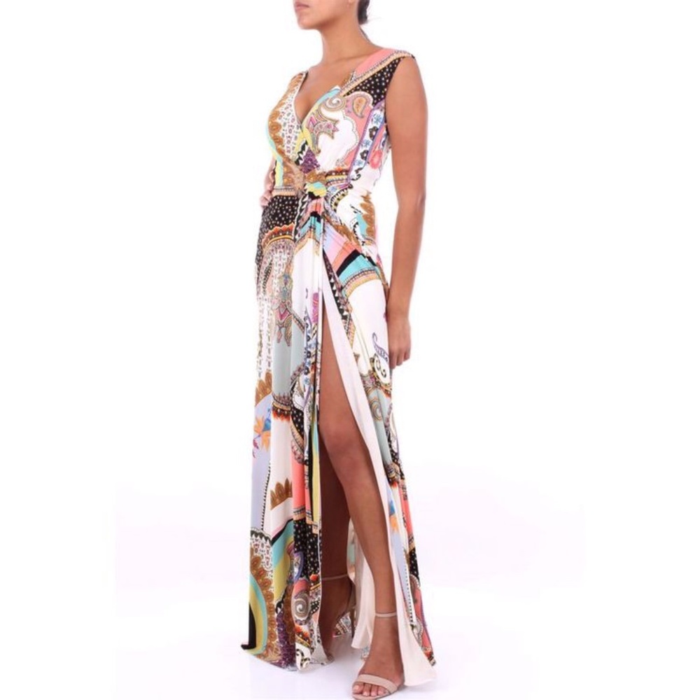 Etro Flared Wrap Style Maxi Dress